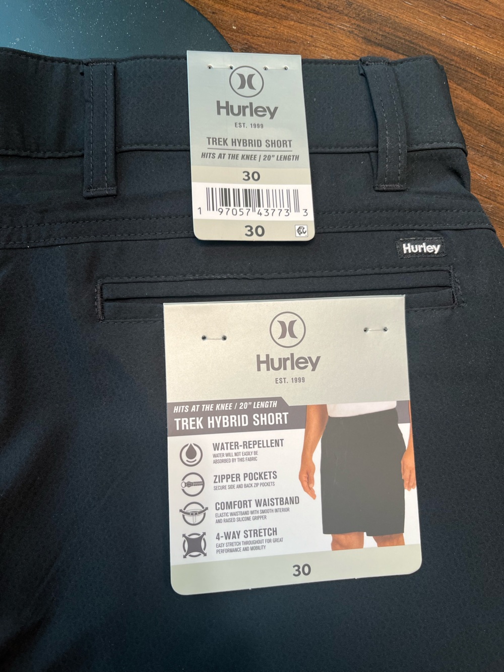 Hurley Black Men's Trek Hybrid Shorts - Classic Black